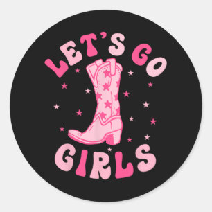 Let's Go Girls Bridesmaid Bride Squad Nashville Ba Classic Round Sticker
