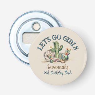 Lets Go Girls Cactus Cowgirl Rodeo Birthday Party Bottle Opener