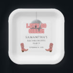 Lets Go Girls Disco Cowgirl Bachelorette Party Paper Plate<br><div class="desc">Let's Go Girls Bachelorette Disco Cowgirl boots paper plates you can easily customise for your weekend of fun with the girls before the vow. Perfect for other special events and birthdays</div>