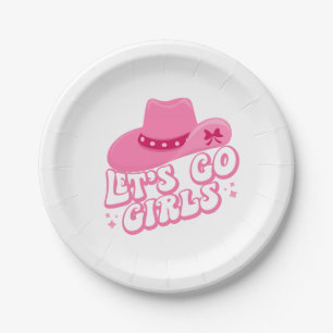 Let's Go Girls, Girls Trip, Retro Graphic Paper Plate