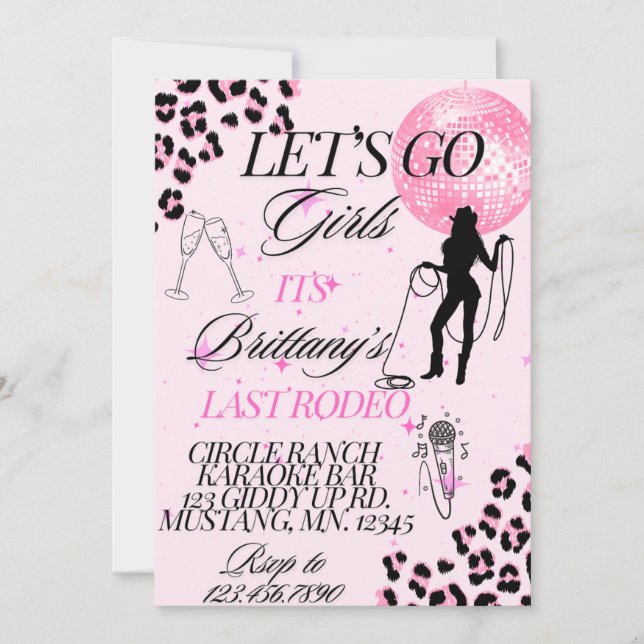 Let's Go Girls Invitation (Front)