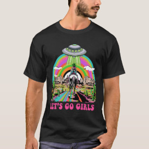 Let's Go Girls Retro Space Desert Cowgirl Bachelor T-Shirt