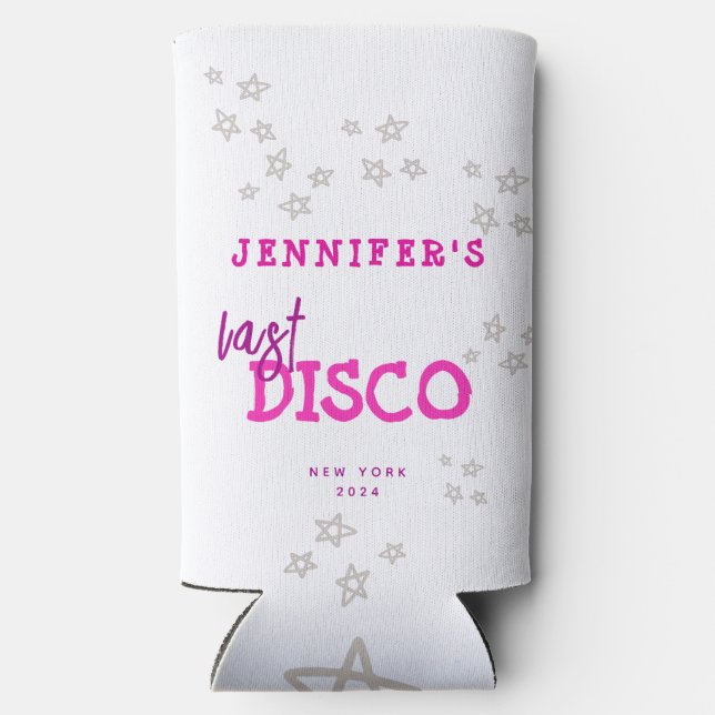 Let's GO Girls, retro vibe  Bachelorette Party     Seltzer Can Cooler (Back)