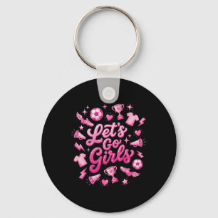 Let's Go Girls Soccer Footll Girl Supporter Player Key Ring
