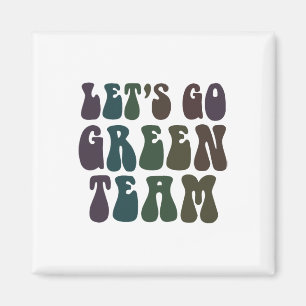 Let's Go Green Team Retro War Game 60's Summer Cam Magnet