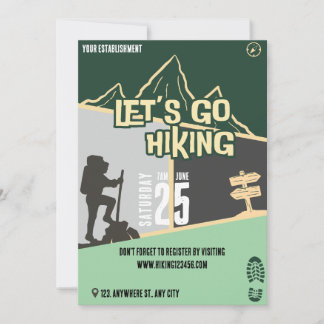 let's go hiking with school college  invitation