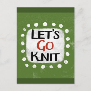 Let's Go Knit Postcard