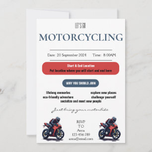Let's Go Motorcycling Invitation Card