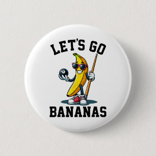 Lets Go Nanas Vintage Nana Playing Billiards Lover 6 Cm Round Badge