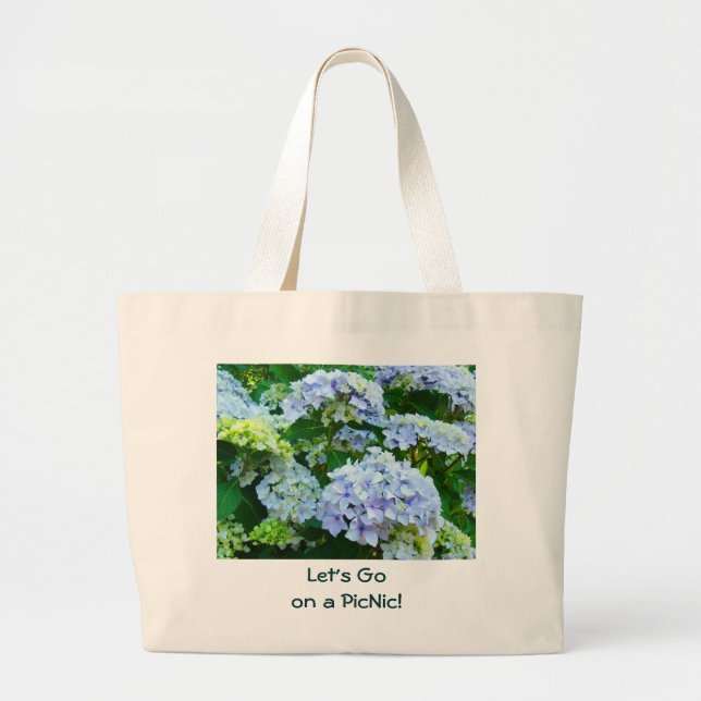 Let's Go on a PicNic! Tote bag Blue Hydrangeas (Front)