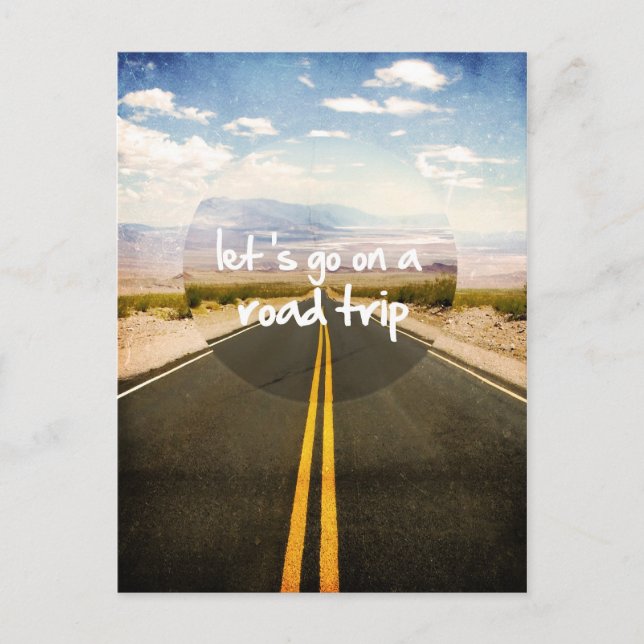 Let's go on a road trip postcard (Front)