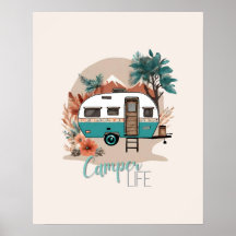 Let's Go On An Adventure Boho Camper Print