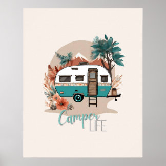 Let's Go On An Adventure Boho Camper Print