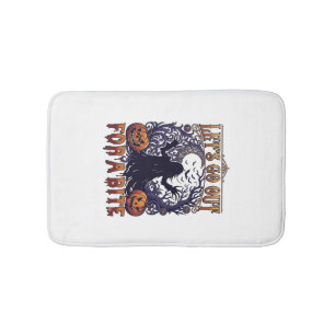 Lets Go Out Bite Ghost Pumpkins Bats Moon Bath Mat