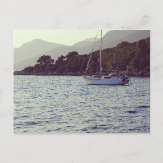 Lets go sailing postcard