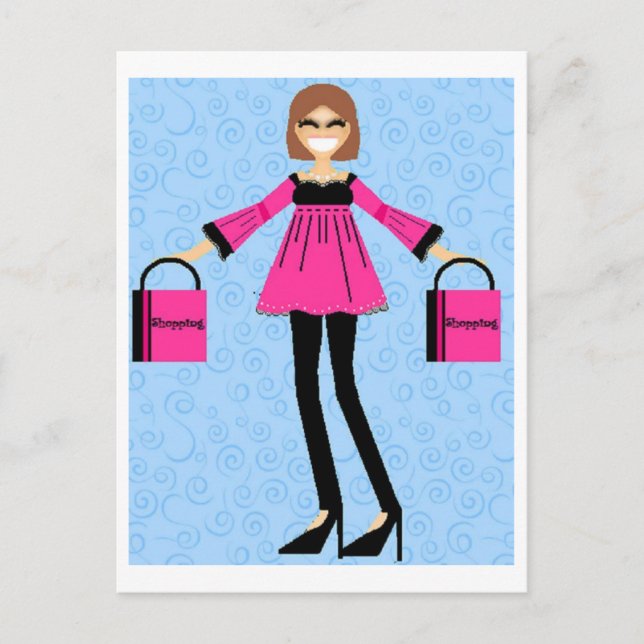 Lets go Shopping Postcard (Front)