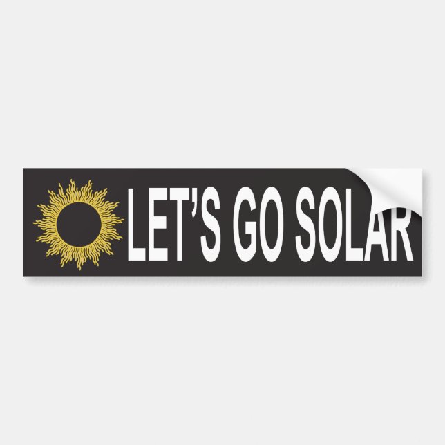 Let's Go Solar Energy Bumper Sticker (Front)