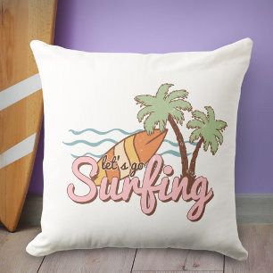 Let's Go Surfing Summer Surf Board Cushion