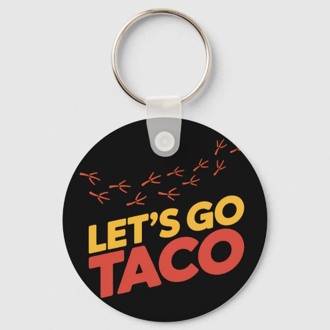 Let's Go TACO Chicken Footprints Key Ring (Front)