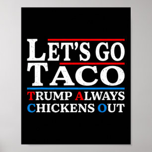 Let's Go Taco Funny Always Chickens Out Let's Go T Poster