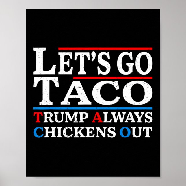 Let's Go Taco Funny Always Chickens Out Let's Go T Poster (Front)
