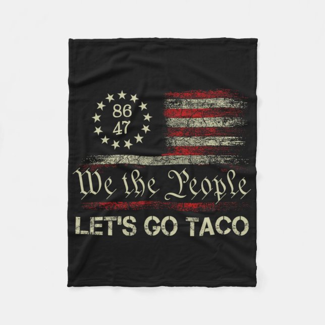 Let's Go Taco Funny Parody Meme 4  Fleece Blanket (Front)