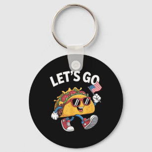 Lets Go Taco Funny Trump Chicken  Key Ring