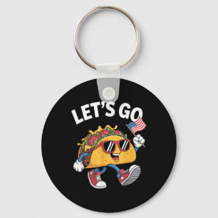 Lets Go Taco Funny Trump Chicken  Key Ring