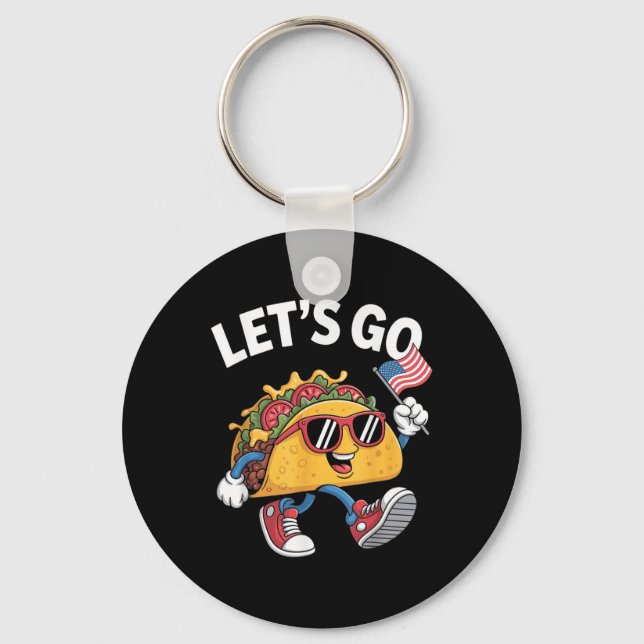 Lets Go Taco Funny Trump Chicken  Key Ring (Front)