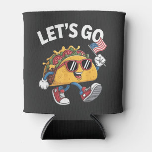 Let's Go TACO Trump 4th Of July Taco Lovers Can Cooler