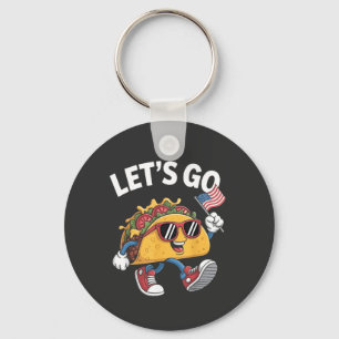Let's Go TACO Trump 4th Of July Taco Lovers Key Ring