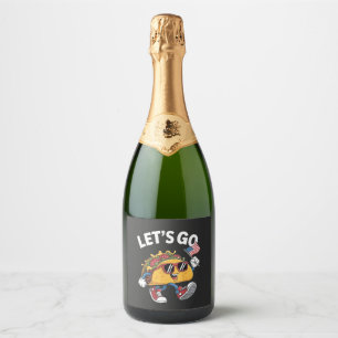 Let's Go TACO Trump 4th Of July Taco Lovers Sparkling Wine Label
