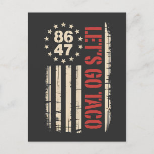 Let's Go TACO Trump Always Chickens Out Announcement Postcard