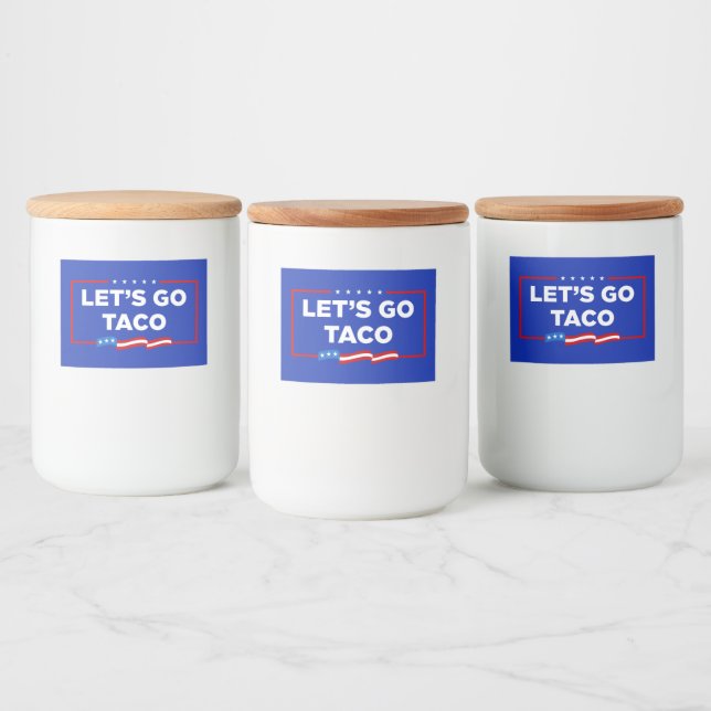 Let's Go Taco Trump Always Chickens Out Funny Food Label (Bottles)