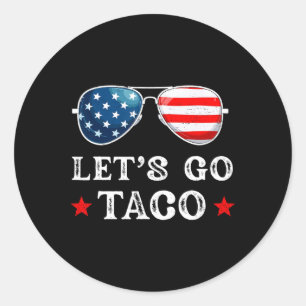 Let's Go Taco Trump Always Chickens Out Retro Sung Classic Round Sticker