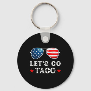 Let's Go Taco Trump Always Chickens Out Retro Sung Key Ring