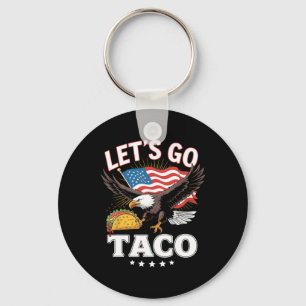 Let's Go Taco Us Flag Eagle For Men And Women 2 Key Ring
