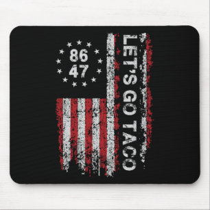 Let's Go Taco Us Flag Men Women Mouse Pad