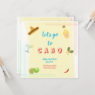 Let's Go To Cabo Bachelorette Invitation Itinerary