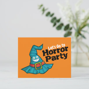 Let's Go to Horror Party Postcard