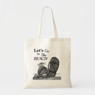 Let's go to the beach tote bag