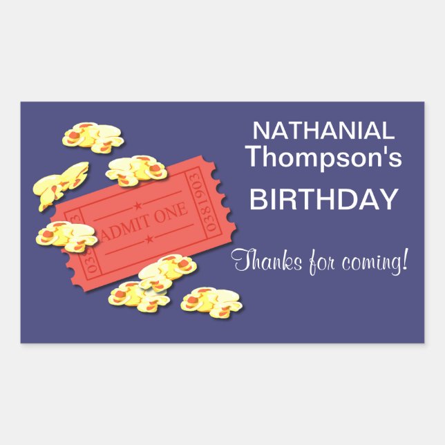 Let's Go To The Movies Rectangle Stickers (Front)