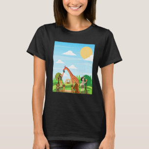 Let's Go To The Zoo Giraffe Monkey And Parrot  1 T-Shirt