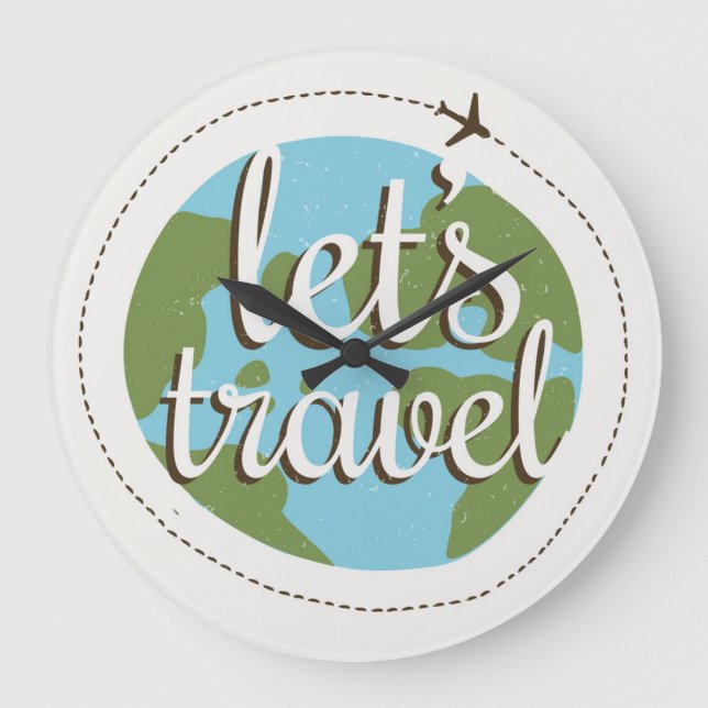 Lets Go Travel Large Clock (Front)