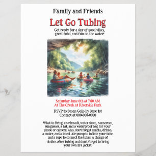 Let's Go Tubing Family Friends  Flyer