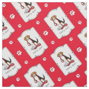 Let's Go! (walk) Beagle Dog (tri colour 3) Cute Fabric