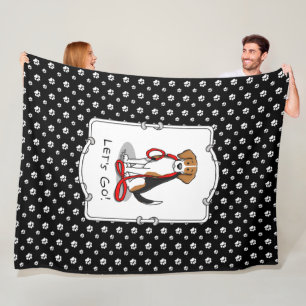 Let's Go! (walk) Beagle Dog (tri colour 3) Cute Fleece Blanket