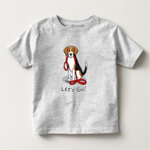 Let's Go! (walk) Beagle Dog (tri colour 3) Cute Toddler T-Shirt