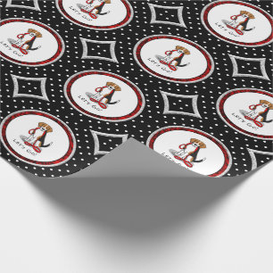 Let's Go! (walk) Beagle Dog (tri colour 3) Cute Wrapping Paper