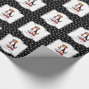 Let's Go! (walk) Beagle Dog (tri colour 3) Cute Wrapping Paper